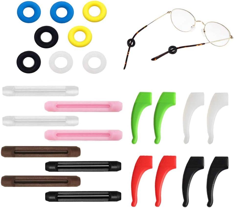 12 Pairs Comfortable Silicone AntiSlip Round Eyeglass Retainers for
