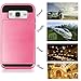 Galaxy Core Prime Case, EC Galaxy Prevail LTE Case, Hybrid Dual Layer Shockproof Bumper Wallet Case Cover with Card Holder for Samsung Galaxy Core Prime/Prevail LTE G360 (Hot Pink)