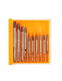 10 piezas Micro grifos para relojes y relojes de fijación, mini grifos de flauta en espiral para máquina de grifo conjunto métrico recto flauta diseño de rosca gruesa, M1 M1.2 M1.4 M1.6 M1.7 M1.8 M2 M2.5 M3 M3.5