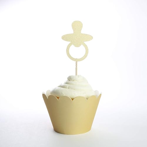 Amazon Com Pacifier Baby Shower Cupcake Topper Wrapper Handmade