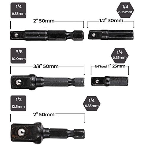 Eagles Sockets for Drill 8Pcs Socket Adapter Impact Hex Shank Drill