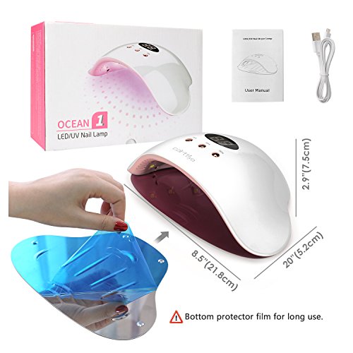 Nail Dryer Lamp, Carttiya 12W LED/UV Nail Polish Curing Lamp, White - Thumbnail 4