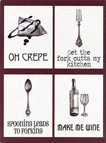 Red Hot Lemon Oh Crepe Mix Metal Wall Sign, Hessian