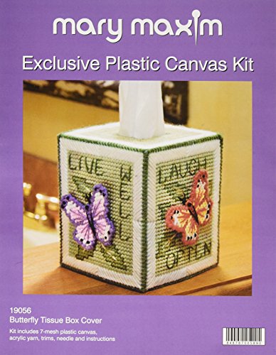 image for Mary Maxim 19056 Butterfly Tissue Box Plastic Canvas Kit-5