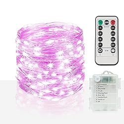 suddus Pink Fairy Lights Battery Operated Outdoor