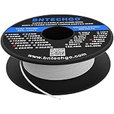 BNTECHGO 24 Gauge Silicone Wire Spool 250 ft White Flexible 24 AWG Stranded Tinned Copper Wire