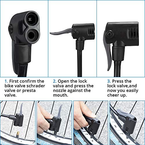 image for Sigoobal Bike Pump Portable, Mini Foot Activated Bicycle Tire Air Pump