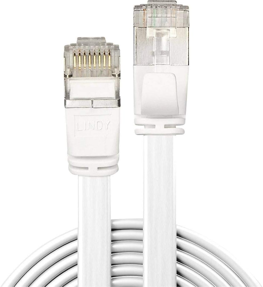 LINDY Cat.6A U/FTP Flat Network Cable, White, 0.3 m