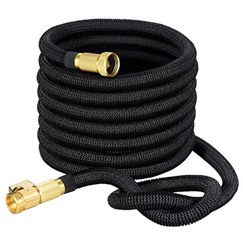 VicTsing 50ft Expanding Garden Hose, Strongest Expandable Hose with Solid Brass Connector, 3750 Denier Woven Casing for Watering Plants,Auto Wash,Cleaning Patio + Free Storage Bag