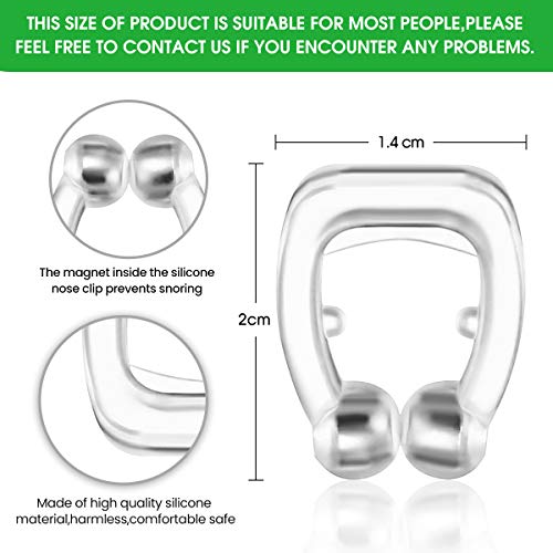 Anti Snore Nose Clip, MUIIGOOD Silicone Magnetic Stop Snoring Nose Device Professional Sleeping Aid Relieve Snore Comfortable Sleep Sleeping Aid for Women Men(2pcs)