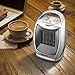 Warmtec 1500W Oscillating Ceramic Space Heater with Adjustable Thermostat,Portable Electric Heater Fan with Overheat Protection and Carry Handle (Silver)