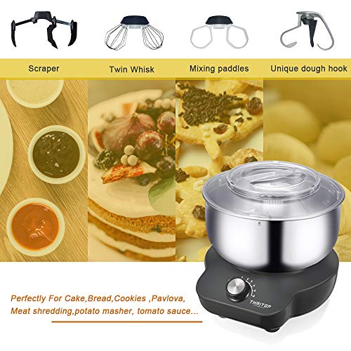 THRITOP Stand Mixer Food Mixers, with 5QT Mixing Bowl for Bread and