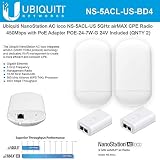 NanoStation AC loco NS-5ACL-US Loco5ac 5GHz 802.11ac airMAX CPE Radio 450Mbps Wireless Access Point (2-Pack) with PoE POE-24-7W-G Included (2-Pack)
