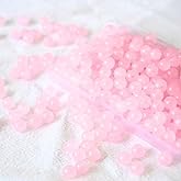 Jabrand 240pcs Glass Beads for Bracelets, 6mm Round Glass Beads for Jewelry Making DIY Crafts (Pink)