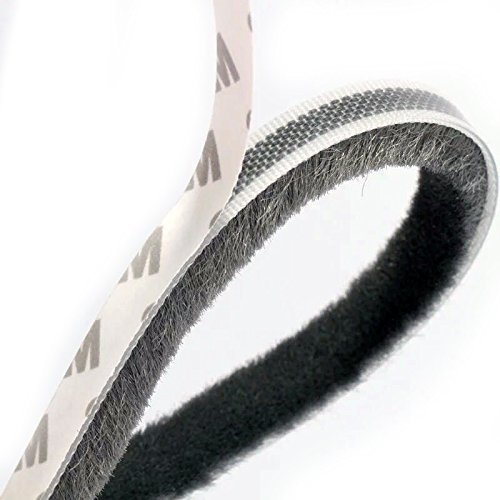 T&B 98.4 Inch Self-Adhesive Pile Weatherstrip for Windows & Doors 3/8-Inch x 3/8-Inch x 8.3 ft, (2.5m, Grey)