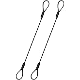 3.3mm Steel Wire Rope Outdoor Travel Security Cable Lock,Braided Steel Coated Safety Cable Luggage Lock,Safety Cable Wire Rope Chain Lock Double Loop Lightweight (Black, 24in/2Pcs)