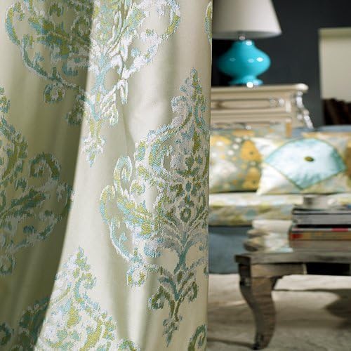 IYUEGO Luxury Faux Silk Curtain Room Darkenning Elegant Royal Vintage Grommet Top Curtain With Multi Size Custom 84" W x 102" L (Set Of 1 Panel)
