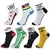LIN 7 Pack Cycling Socks CoolMax Ankle Bike Socks Cool Funny Bicycle Socks Men and Women