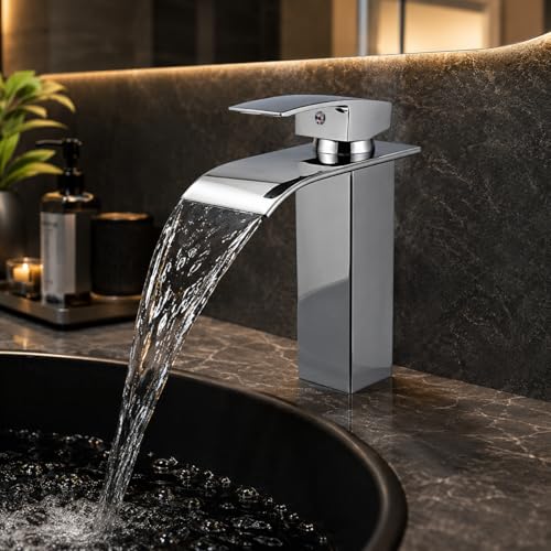 Torneira Cascata Monocomando Cromada para Banheiro Quente e Frio TKLA
