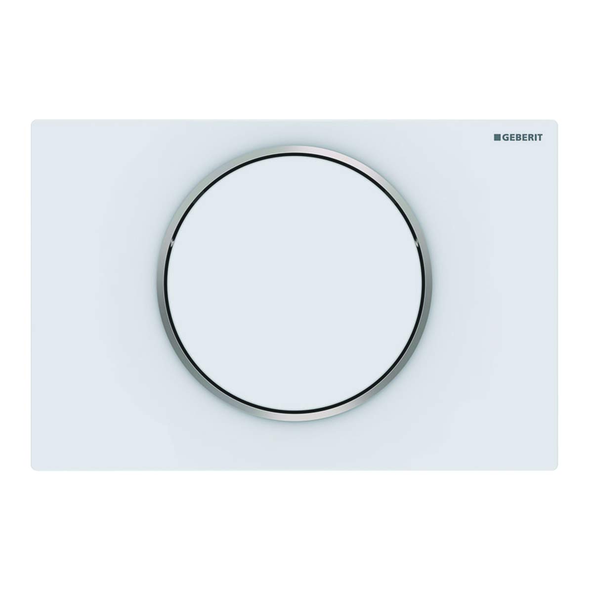 Geberit Sigma 10 115758JT5 Actuator Plate for Flush-Stop Flushes, Front Actuation, Panel + Buttons White Matt Design Ring Polished