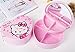 Cute Heart-shaped Hello Kitty Jewelry Storage Box 2 Layer with Adorable Faux Pearl Girl Hairpin & Accessory 10-piece Set