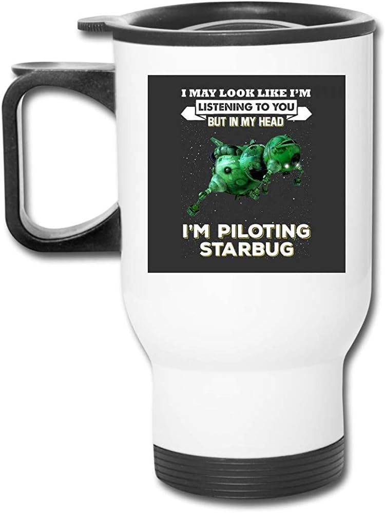 I May Look Like Starbug Red Dwarf Vacuum Travel Mug Double Wall Coffee Mug with Splash Proof Lid,14oz(400ml)