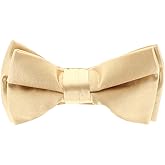 Vittorio Farina Boy's Classic Solid Silky Satin Bow Tie - Adjustable Bow Tie for Boys