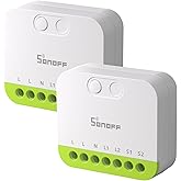 SONOFF MINI Duo 2-Channel Zigbee Smart Switch, Zigbee 3.0, 16A Total Load, Remote &amp; Automated Control via Zigbee Hub, Neutral Required, Alexa/Google Assistant Compatible, 2-Pack