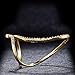 dnswez Gold CZ Cubic Zirconia Open Spiral Statement Half Finger Rings for Women