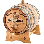 Personalized - Custom American White Oak Bourbon Aging Barrel - Oak Barrel Aged (3 Liters, Black Hoops)