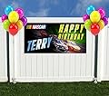 Sports Cars NASCAR Racing Birthday Banner Personalized Party Backdrop