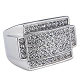 925 Silver Band Micropave CZ AAA Crystal Ring Size 11