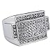 NIV'S BLING - 14K White Gold-Plated Iced Out Rectangular Pinky Ring Size 11