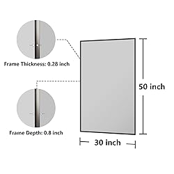 Koonmi Bathroom Mirror 30x50 Black Bathroom
