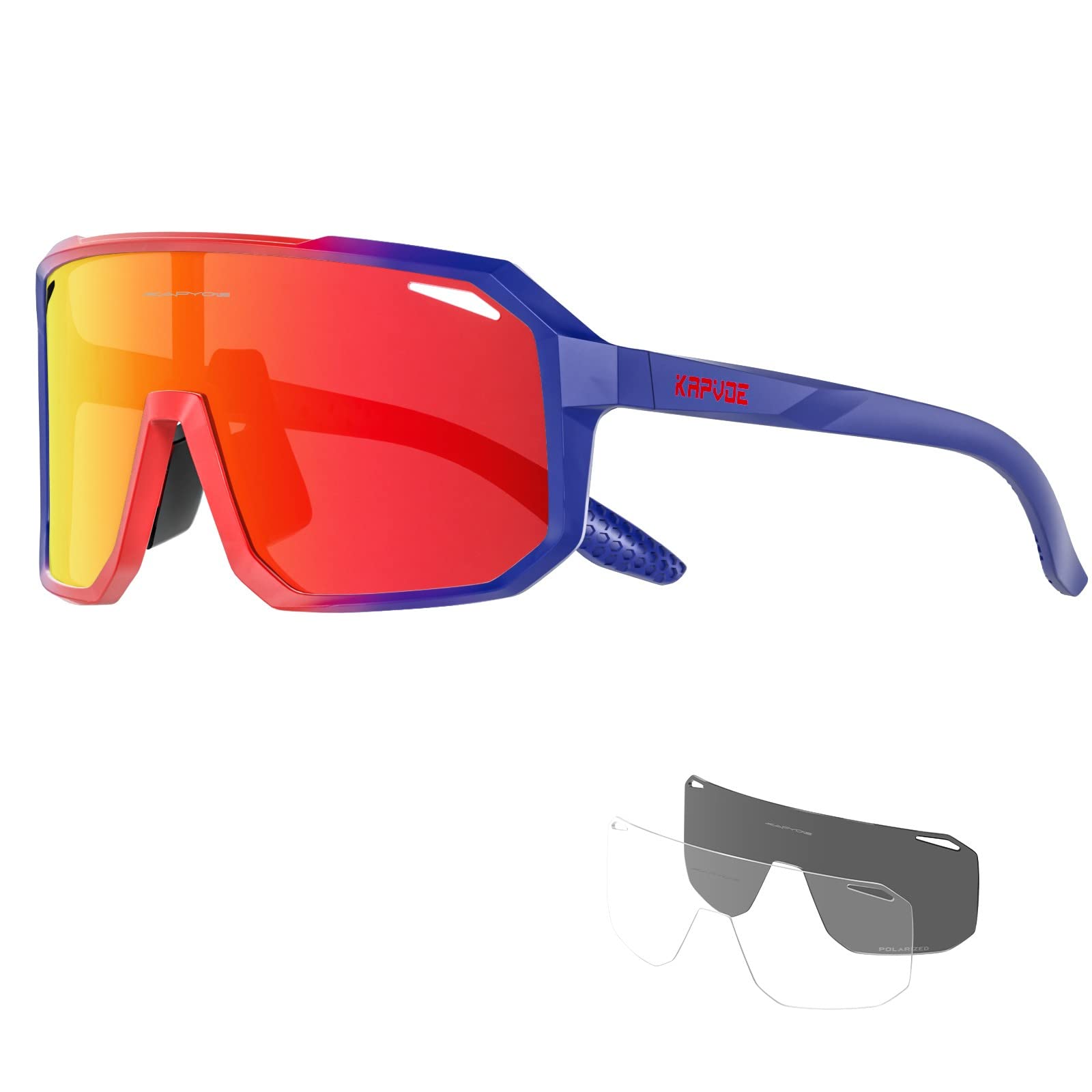 KAPVOE Polarized Cycling Glasses Sports Sunglasses UV400 Protection Running Fishing Glasses for Men Women K62