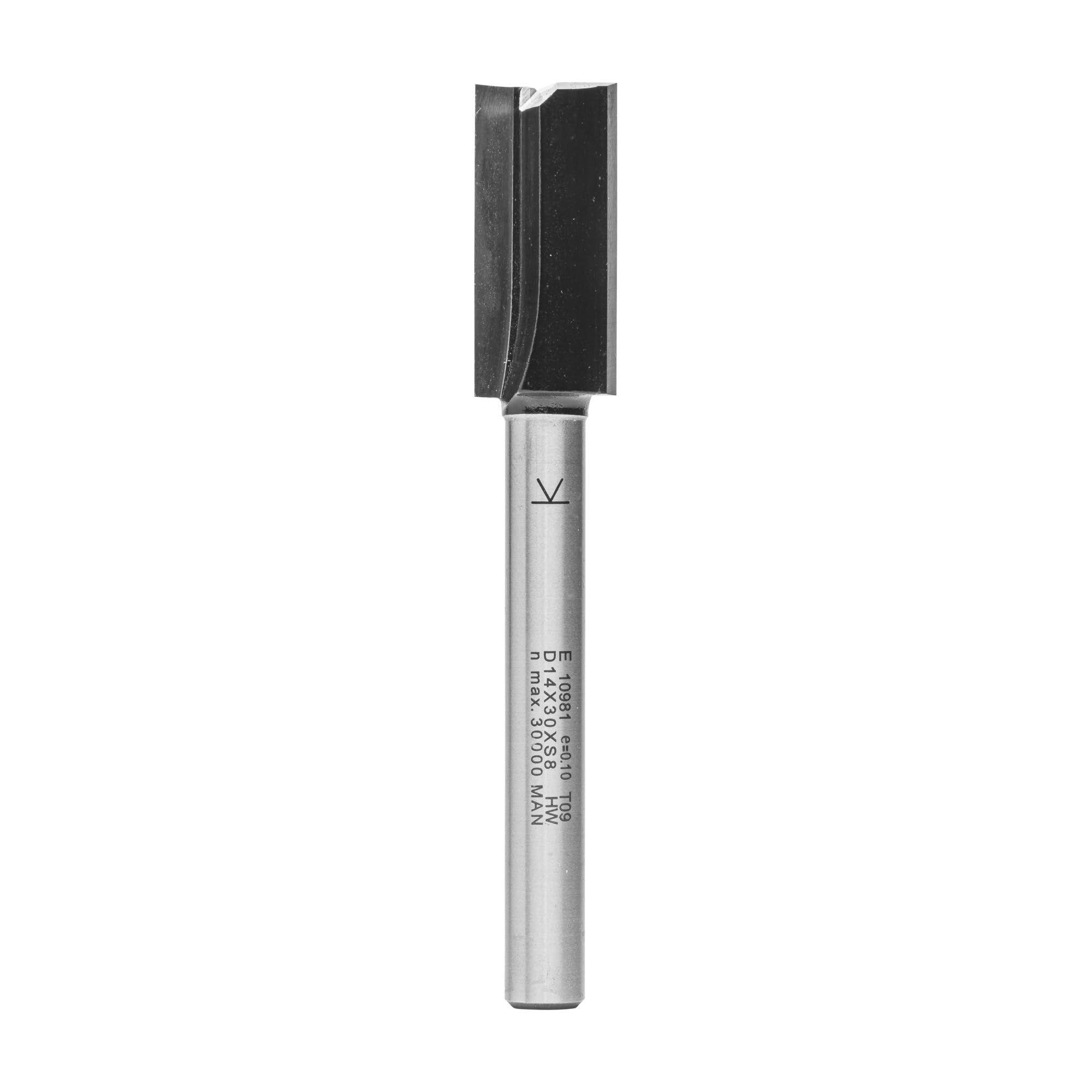 ENT 10981 Straight Cutter TC, Shank (S) 8 mm, Diameter (D) 14 mm, NL 30 mm, SL 58 mm, GL 90 mm, with Tungsten Carbide TC, Centre Tip โ image 1