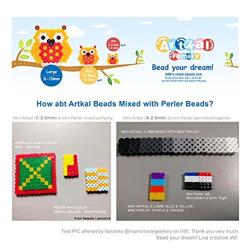 ARTKAL Fuse Bead Pegboard for 2.6mm Iron Bead Board, Large Square