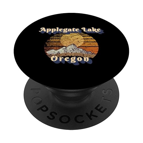Applegate Lake Oregon Retro Mountain Sunset Styled PopSockets
