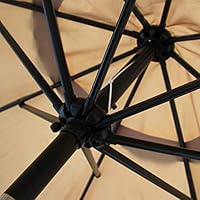 Amazon Com Blissun 9 Outdoor Market Patio Umbrella With Push Button Tilt And Crank 8 Ribs Tan Garden Outdoor