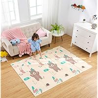Infant Shining Baby Mat Play Mat Folding Mat XPE Play Mat, Waterproof and Antislip Rug Non Toxic Crawling Mat for Toddler Outdoor or Indoor Use (Bear&Koala, 4