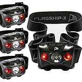Insane Sale 4-Pack Flagship-X Waterproof CREE LED Camping Headlamp Flashlight For Running Black