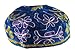 Blue Hand Embroidered Kippah - 56cm / 22"