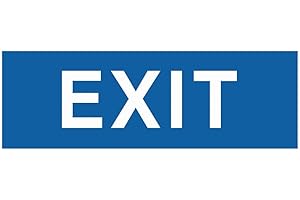 All Quality Basic Exit Wall or Door Sign - Simple & Clear To Ensure Safety | Easy to Install - Blue - Small (1 Pack)