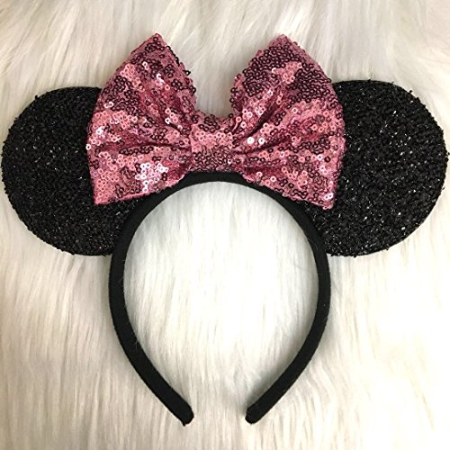 CLGIFT Pink Mickey Ears, Rainbow Minnie Mouse Ears, Sparkly Minnie Ears, Mouse Ears, Electrical Parade Ears,