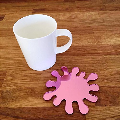 Super Cool Creations Coasters - Splash Shaped - Pink Mirror - 8 Set