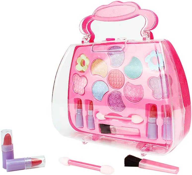 HavanaYZChildren Girl Princess Makeup Set Safe Non Toxic Eyeshadow Lipstick Brush Kit Pretend Play Education Toy