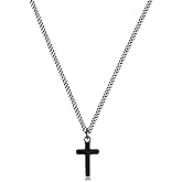 Joxevyia Cross Necklace for 14K Gold Filled Stainless Steel Small Cross Pendant with Cuban Chain Necklace Simple Faith Jewelry Christmas Gift for Men Women 16-24 Inches