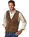 Scully Men's Suede Leather Western Vest, Expresso Boar Suede, XL