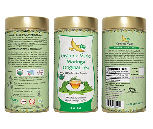 Organic MORINGA ORIGINAL Tea (Loose Leaf Tea). USDA Certified Organic. Rich in Antioxidants and Daily Needed Essential Nutrients. No Artificial Flavors or Preservatives. All Natural!