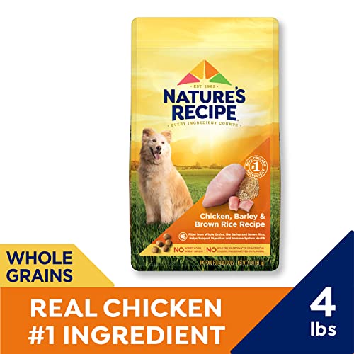 NATURE’S RECIPE DRY DOG FOOD, CHICKEN, BARLEY & BROWN RICE RECIPE, 4 LB. BAG